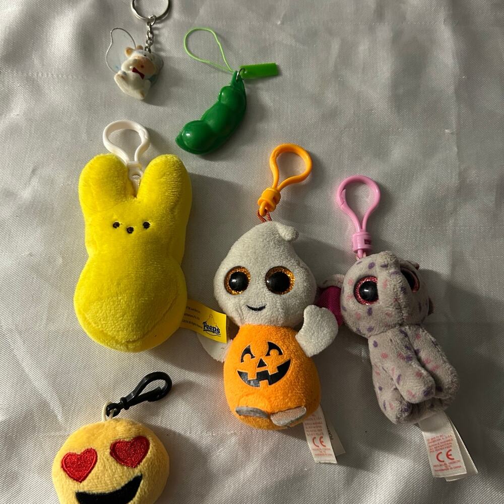 Plushie and other keychain assortment